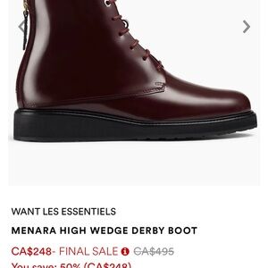 WANT Les Essentiels Maroon High Wedge Boot